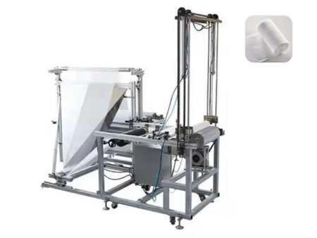 ماكينة طي ولف الشاش الطبي في رولات