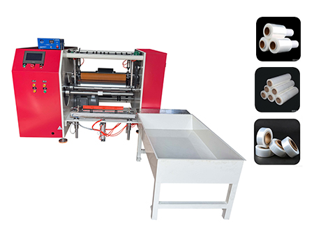 ماكينة تقطيع وإعادة لف استرتش فيلم ثنائية المحور دوبلكس (تقطيع أوتوماتيكي)
